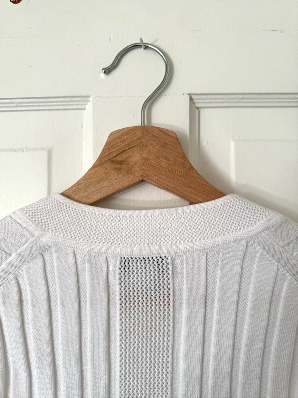 NWT Athleta White Fairway Chandail Ribbed Zip-Up Sweater, Large - Picture 11 of 11